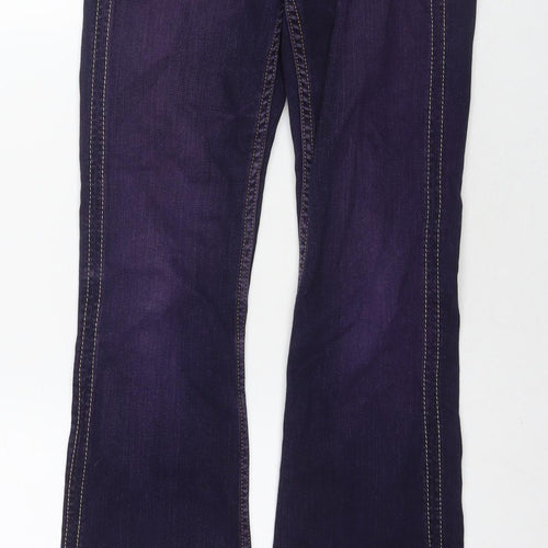 River Island Womens Purple Cotton Bootcut Jeans Size 6 L29 in Regular Zip