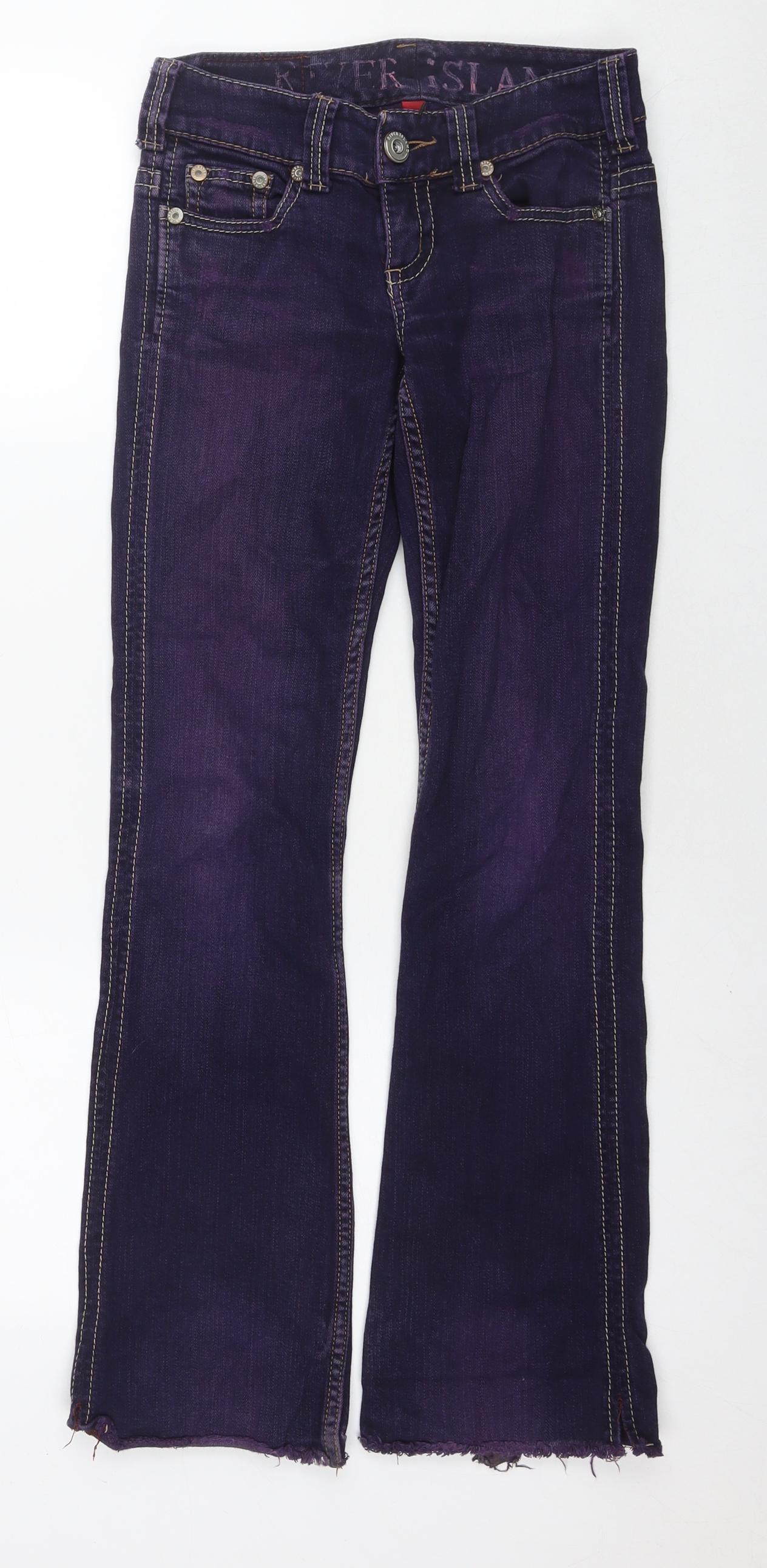 River Island Womens Purple Cotton Bootcut Jeans Size 6 L29 in Regular Zip