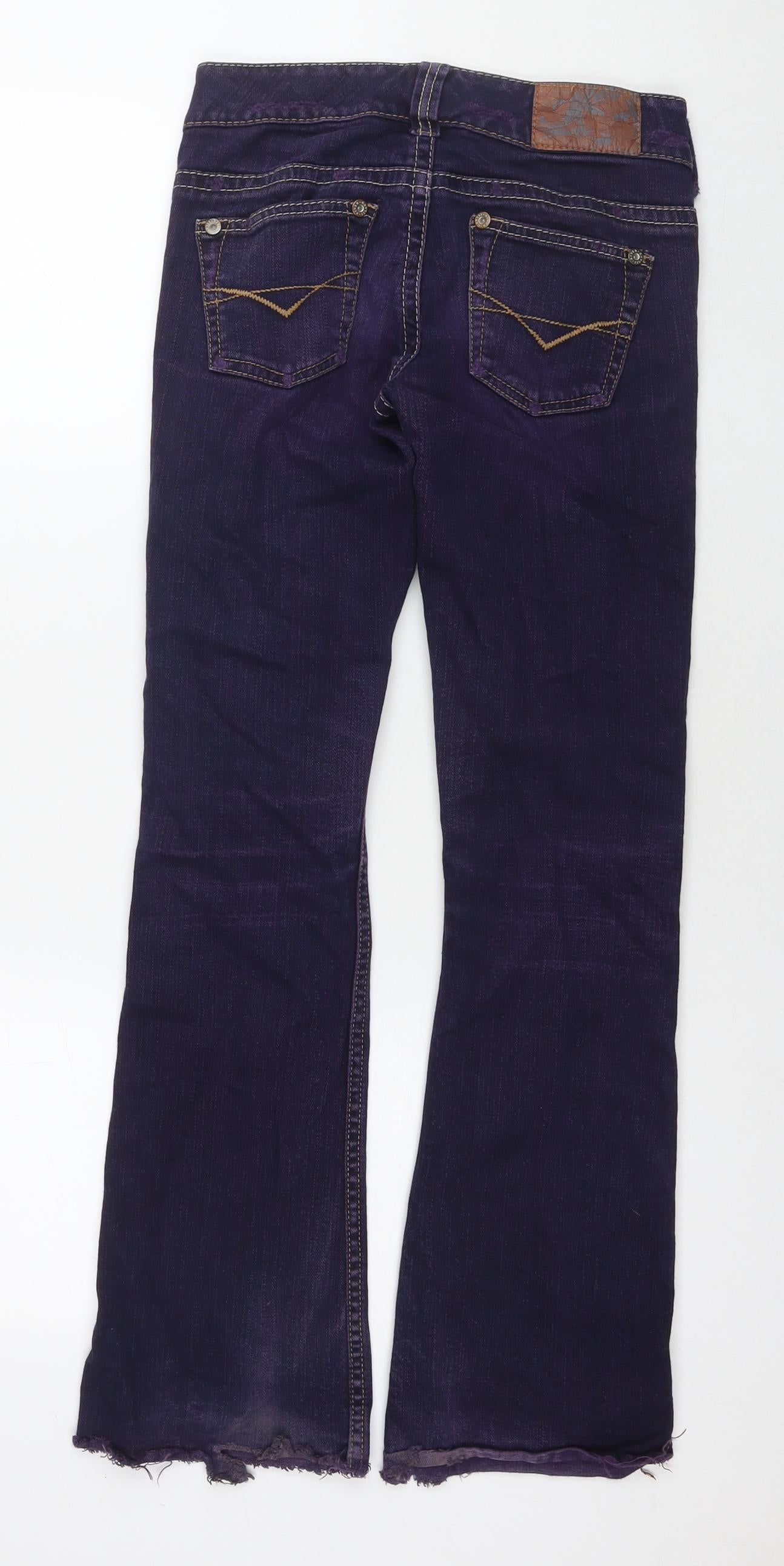 River Island Womens Purple Cotton Bootcut Jeans Size 6 L29 in Regular Zip