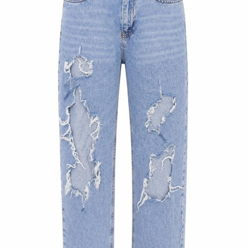 Denim & Co. Womens Blue Cotton Mom Jeans Size 8 L28 in Regular Zip