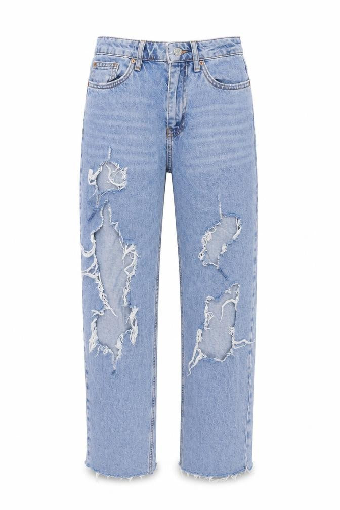 Denim & Co. Womens Blue Cotton Mom Jeans Size 8 L28 in Regular Zip