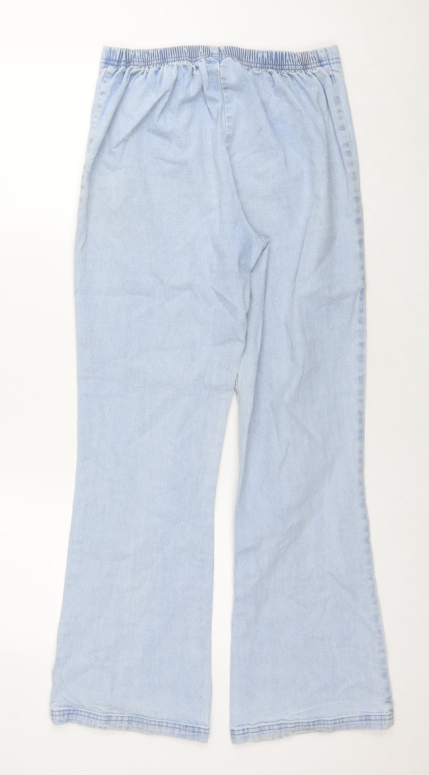 BHS Womens Blue Cotton Bootcut Jeans Size 14 L28 in Regular