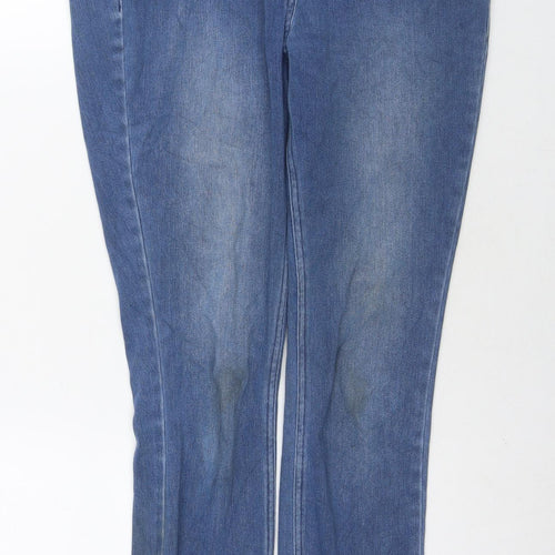 NEXT Womens Blue Cotton Skinny Jeans Size 12 L25 in Regular Zip