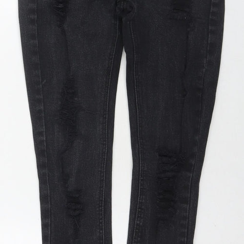 I SAW IT FIRST Womens Black Cotton Skinny Jeans Size 8 L20.5 in Regular Zip