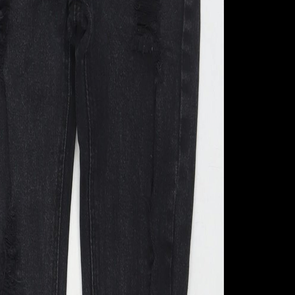 I SAW IT FIRST Womens Black Cotton Skinny Jeans Size 8 L20.5 in Regular Zip