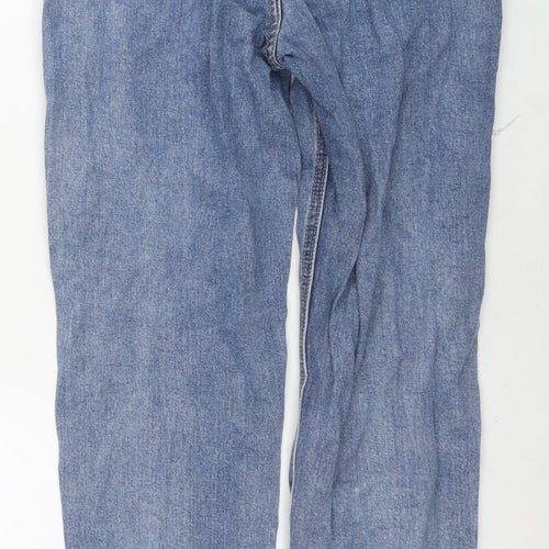 PRETTYLITTLETHING Womens Blue Cotton Mom Jeans Size 8 L28 in Regular Zip
