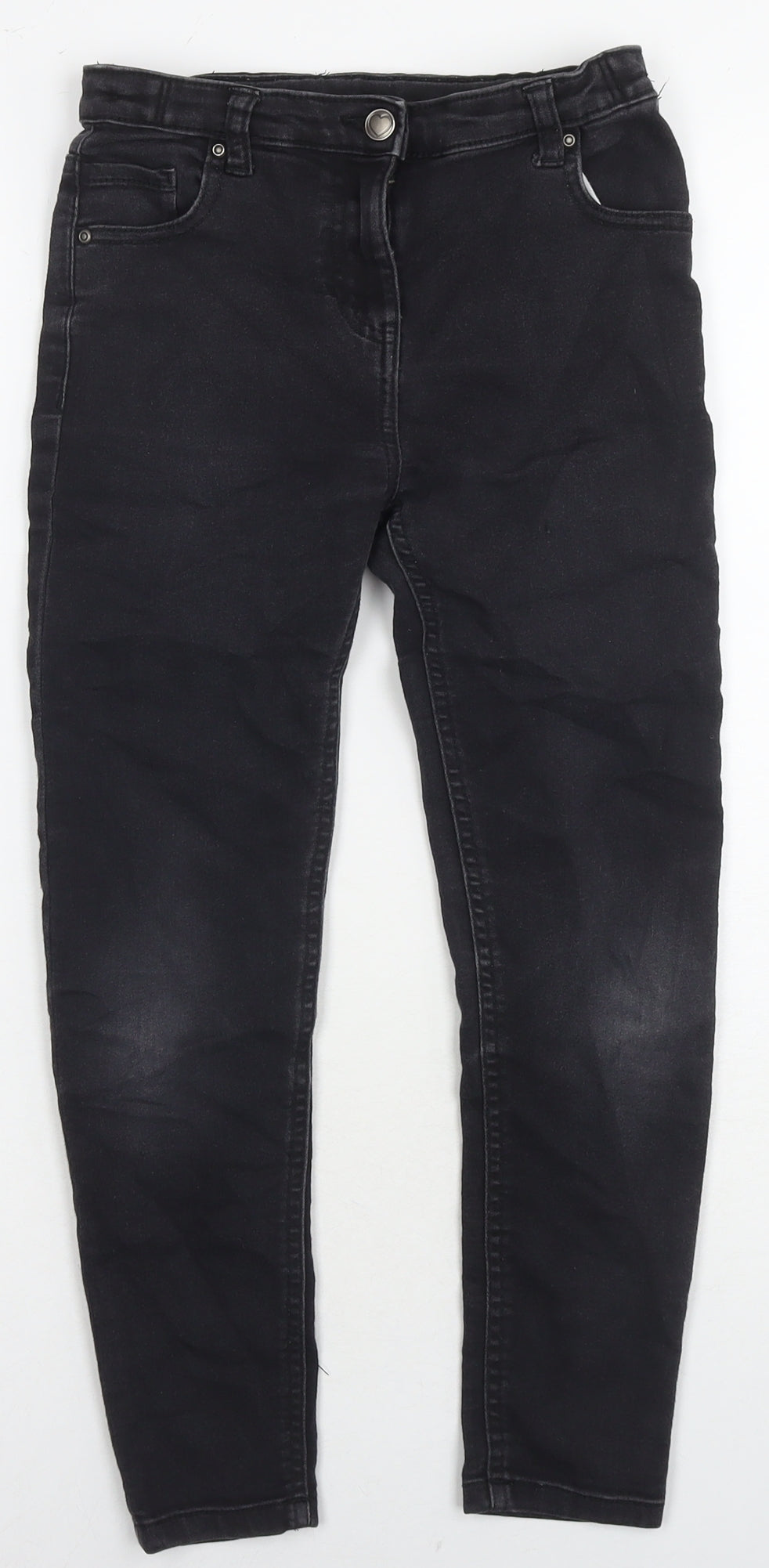 TU Girls Blue Cotton Skinny Jeans Size 9 Years L22 in Regular Zip