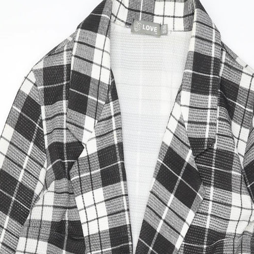 Love Womens Black Geometric Jacket Coat Size S