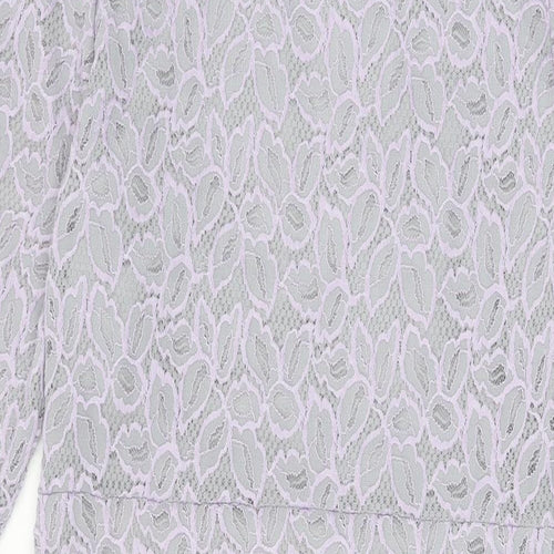 Marks and Spencer Womens Grey Floral Polyamide Bodycon Size 12 Round Neck Pullover