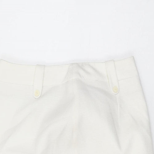 Klass Womens White Polyester Straight & Pencil Skirt Size 10 Zip