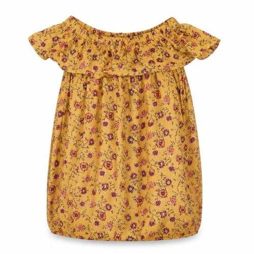 Forever 21 Womens Yellow Floral Viscose Shift Size S Off the Shoulder Pullover