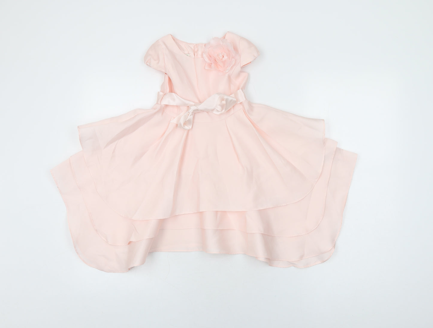 Monsoon Girls Pink Polyester A-Line Size 4 Years Round Neck Zip