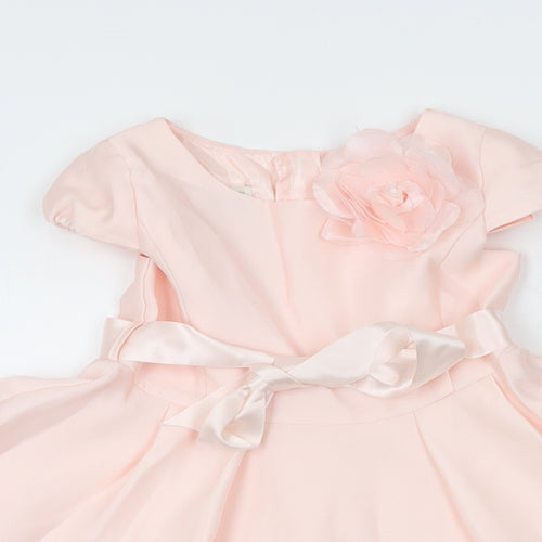 Monsoon Girls Pink Polyester A-Line Size 4 Years Round Neck Zip