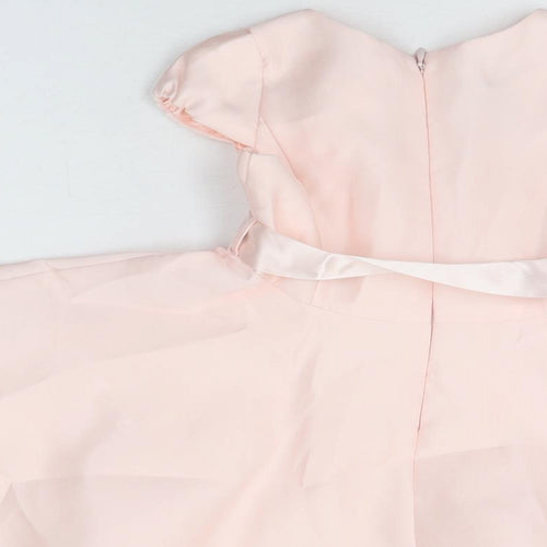 Monsoon Girls Pink Polyester A-Line Size 4 Years Round Neck Zip