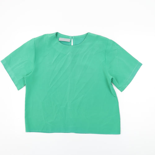 Principles Womens Green Polyester Basic T-Shirt Size 14 Round Neck