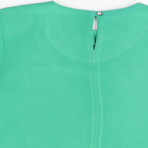 Principles Womens Green Polyester Basic T-Shirt Size 14 Round Neck