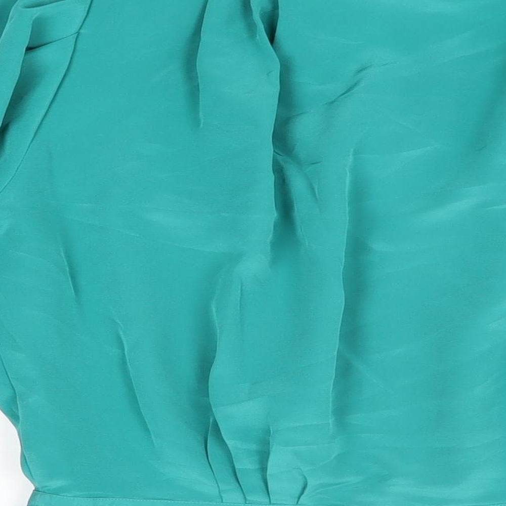 Jacques Vert Womens Green Polyester Basic Button-Up Size 16 Round Neck