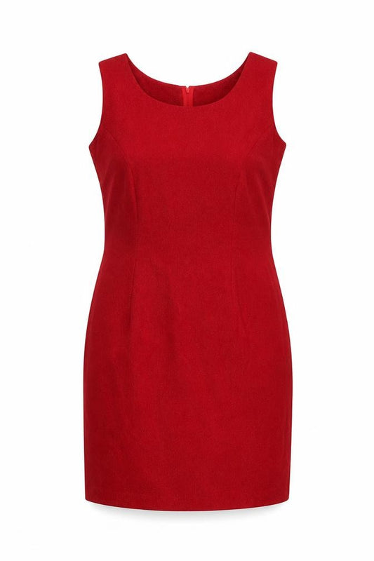 Front view of OPUS women’s red polyester shift, size UK 12, round neck zip