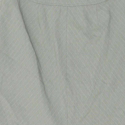Per Una Womens Grey Striped Polyester Swing Skirt Size 14 Zip