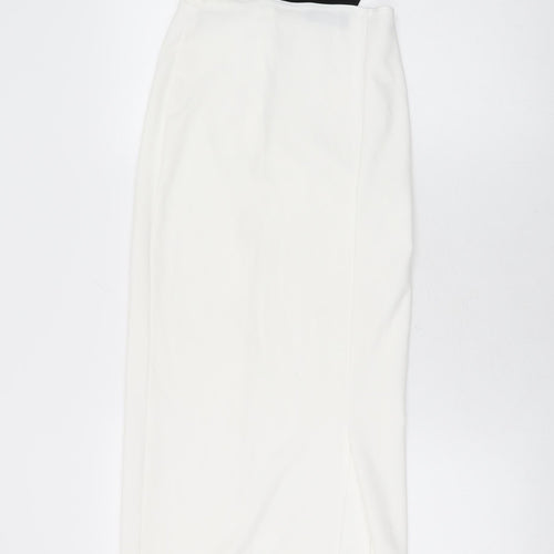 Missguided Womens White Polyester Maxi Size 6 Round Neck Zip