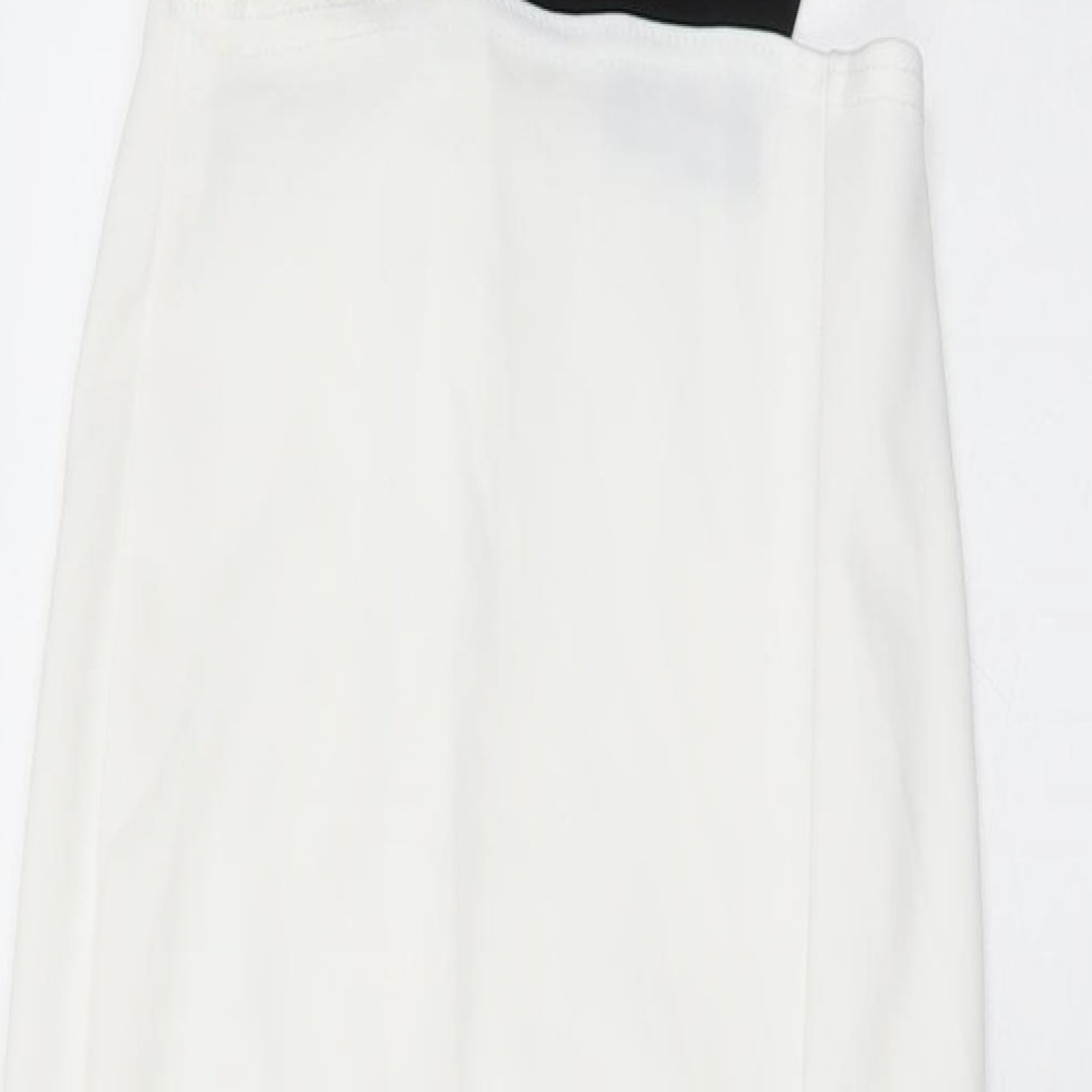 Missguided Womens White Polyester Maxi Size 6 Round Neck Zip