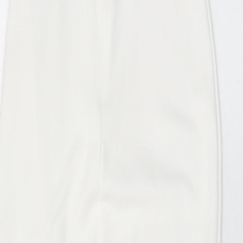 Missguided Womens White Polyester Maxi Size 6 Round Neck Zip