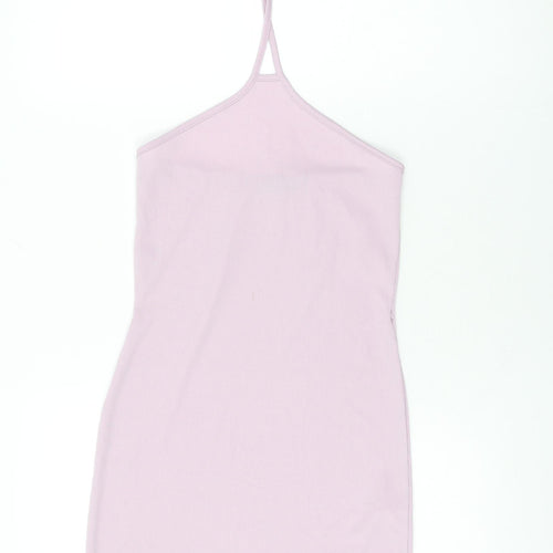 Ayanapa Womens Purple Polyester Bodycon Size S Halter Tie