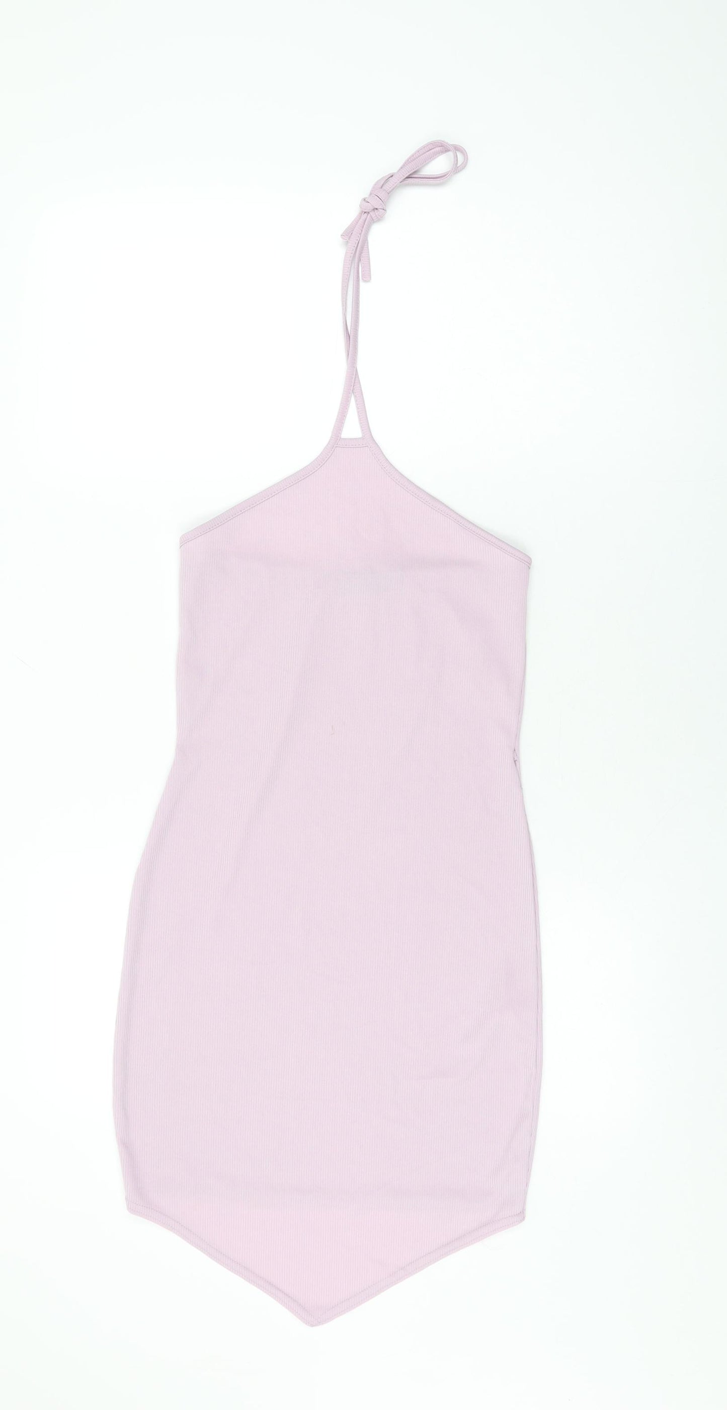 Ayanapa Womens Purple Polyester Bodycon Size S Halter Tie