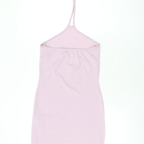 Ayanapa Womens Purple Polyester Bodycon Size S Halter Tie