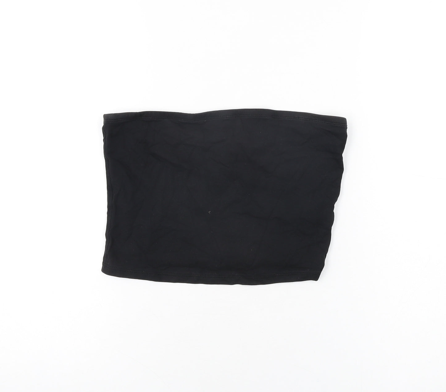 New Look Womens Black Cotton Basic T-Shirt Size M Off the Shoulder