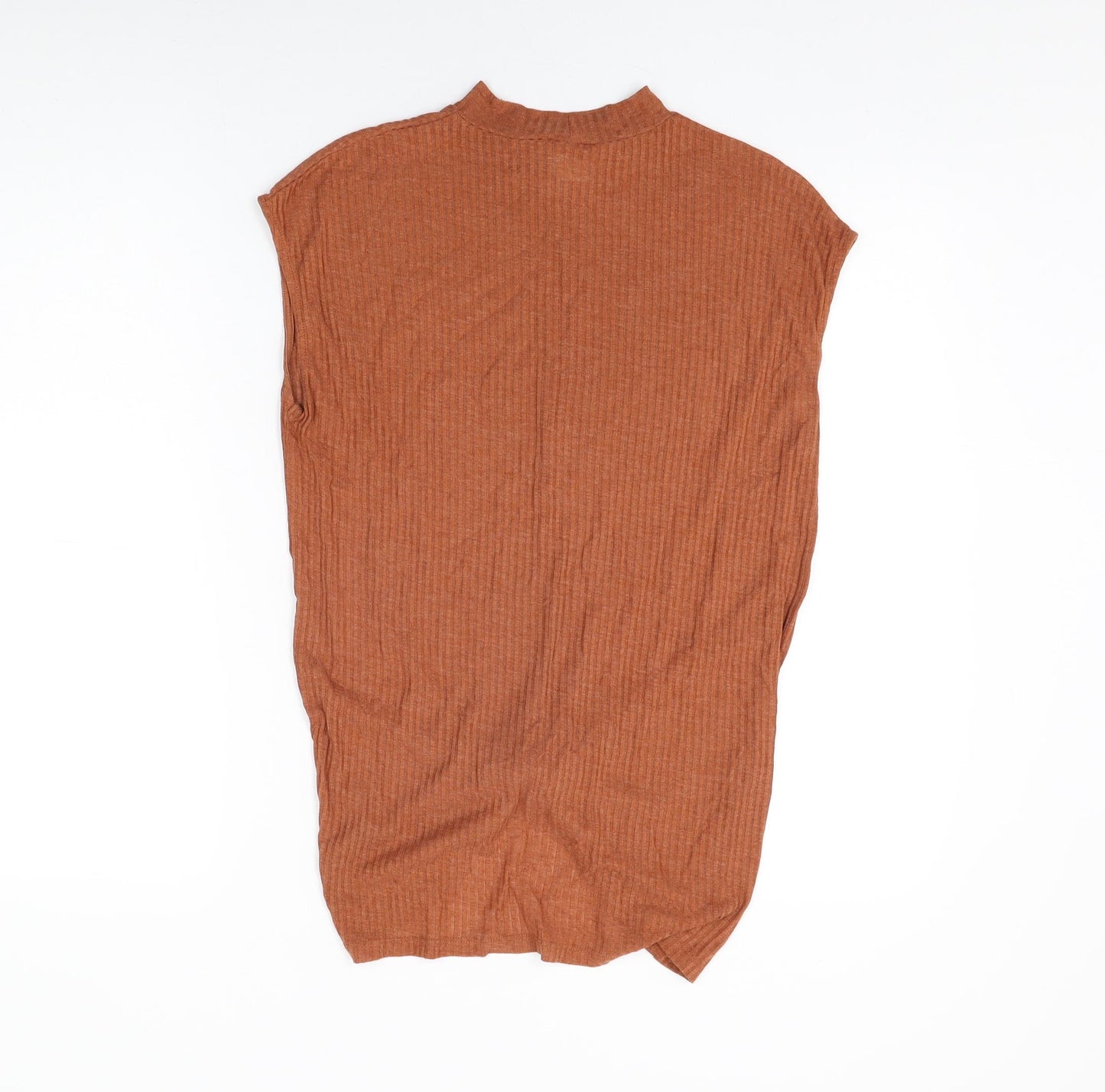 ASOS Womens Orange Viscose Basic T-Shirt Size 8 Round Neck