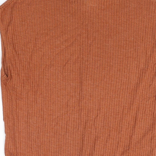 ASOS Womens Orange Viscose Basic T-Shirt Size 8 Round Neck