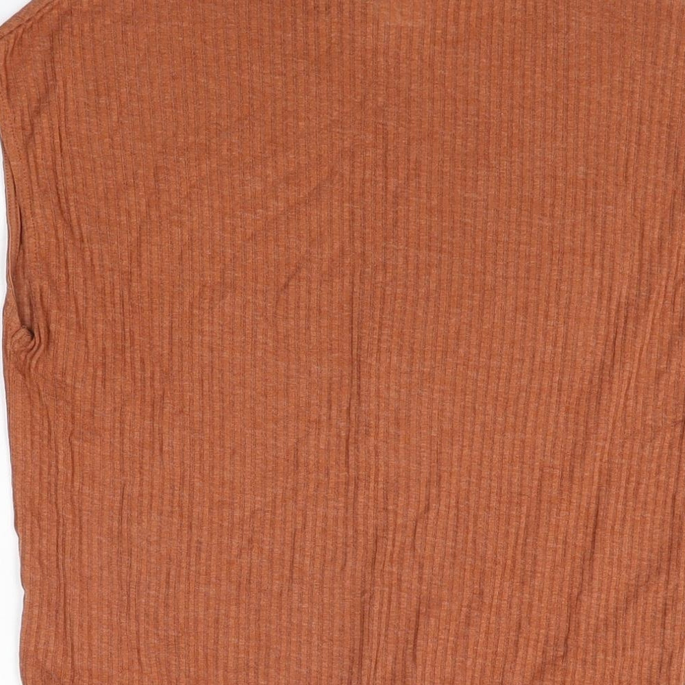 ASOS Womens Orange Viscose Basic T-Shirt Size 8 Round Neck