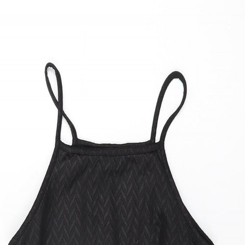 Miss Selfridge Womens Black Polyester Bodycon Size 4 Round Neck Pullover