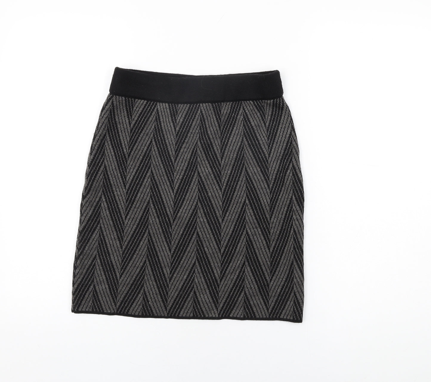 Kenar Womens Black Geometric Acrylic Mini Skirt Size XS