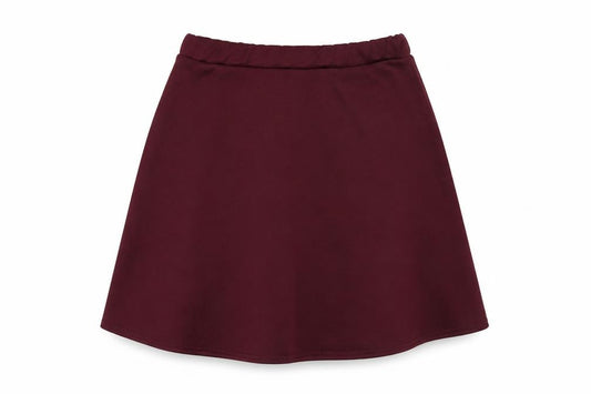 Front view of Boohoo women’s red polyester skater skirt, size UK 8