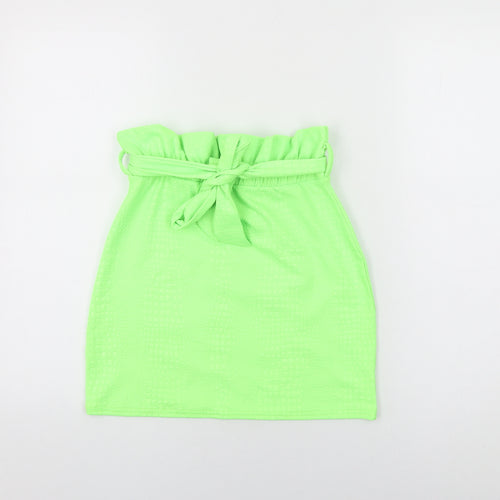 Stylewise Womens Green Geometric Polyester Mini Skirt Size 8