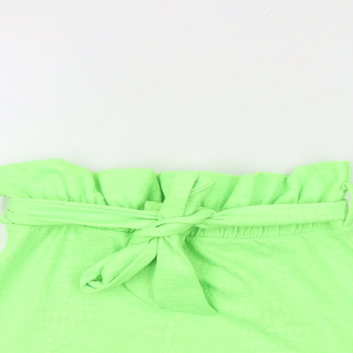 Stylewise Womens Green Geometric Polyester Mini Skirt Size 8
