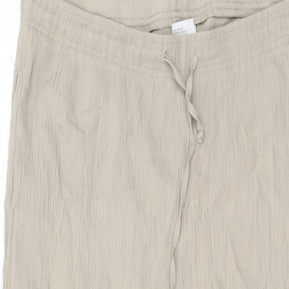 Damart Womens Beige Viscose Trousers Size 22 L27.5 in Regular Drawstring