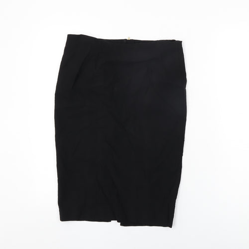 New Look Womens Black Polyester Straight & Pencil Skirt Size 14 Zip