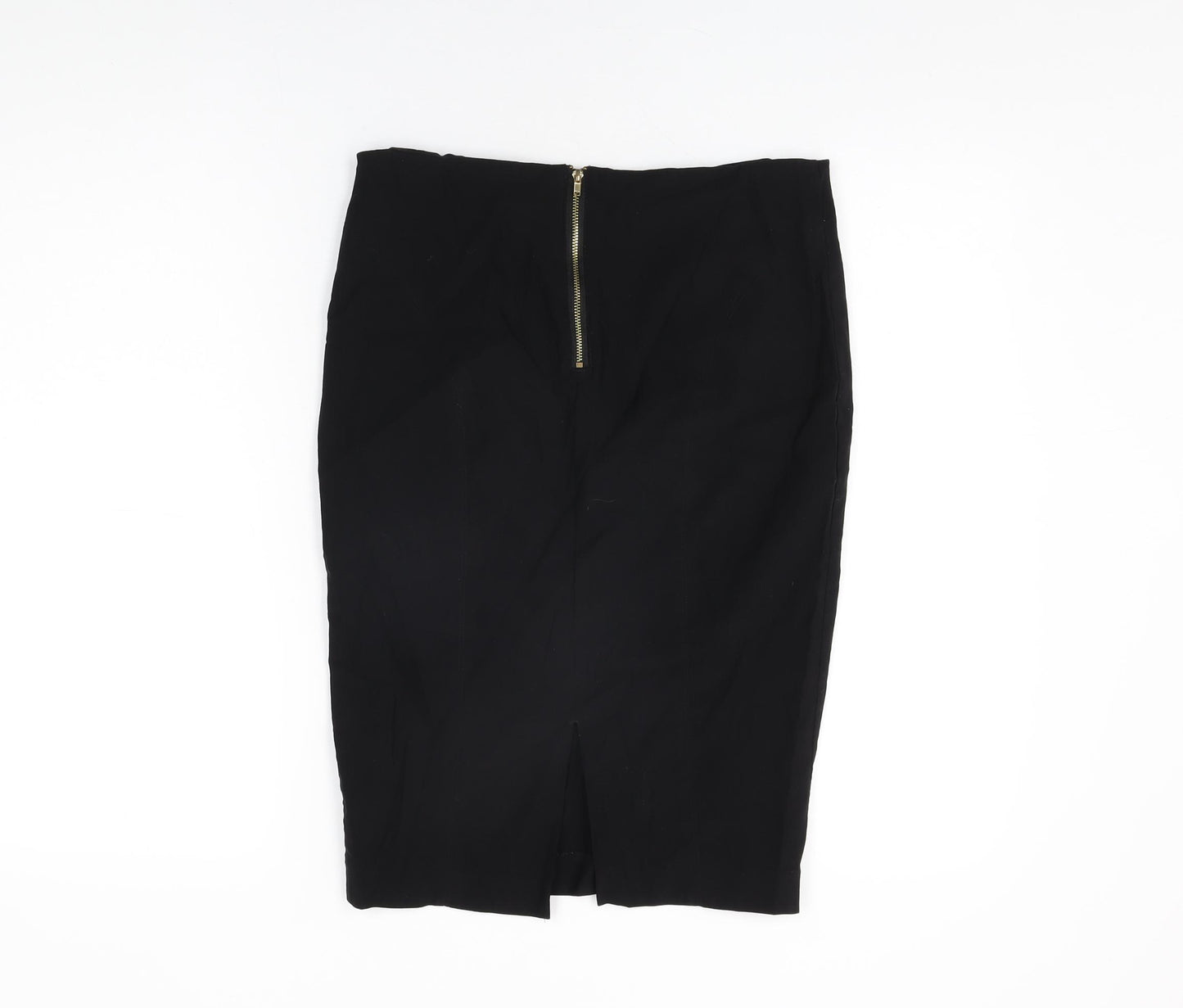 New Look Womens Black Polyester Straight & Pencil Skirt Size 14 Zip