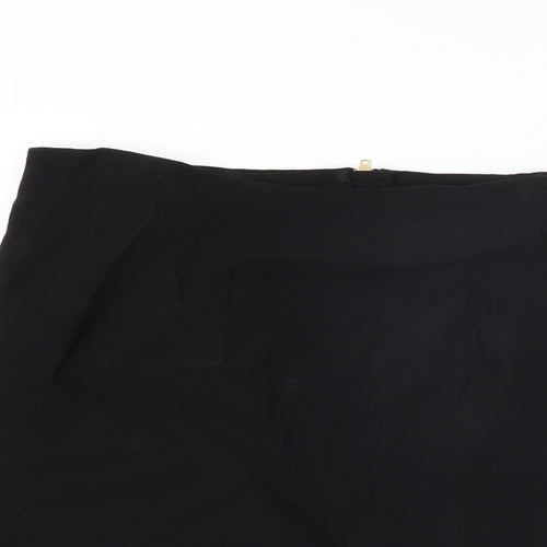 New Look Womens Black Polyester Straight & Pencil Skirt Size 14 Zip