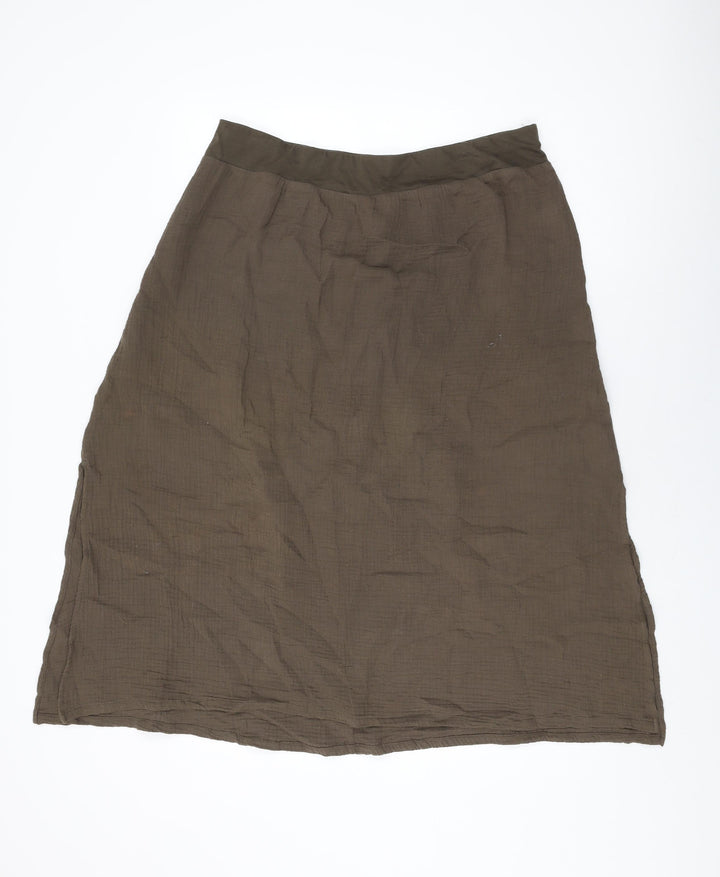 Purejill Womens Brown Polyester Swing Skirt Size M