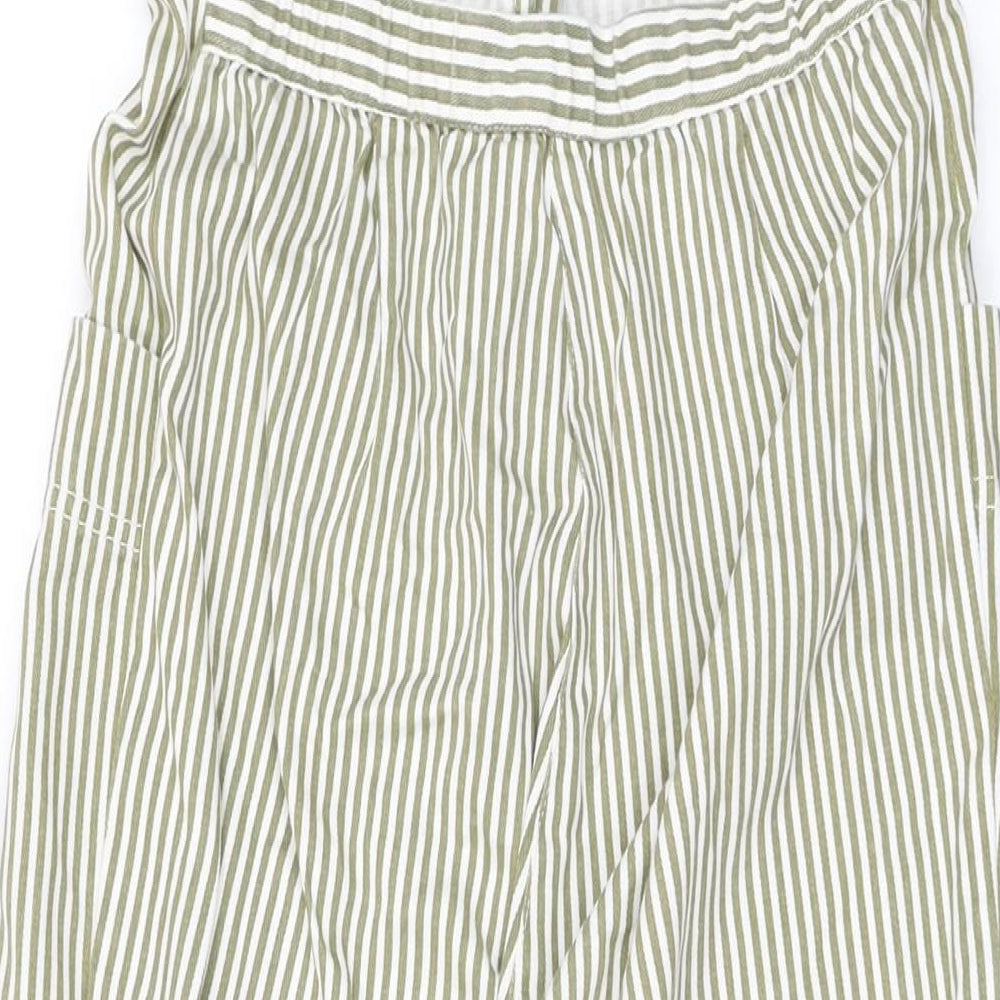 ASOS Womens White Striped Cotton Jumpsuit One-Piece Size 10 L31 in Button