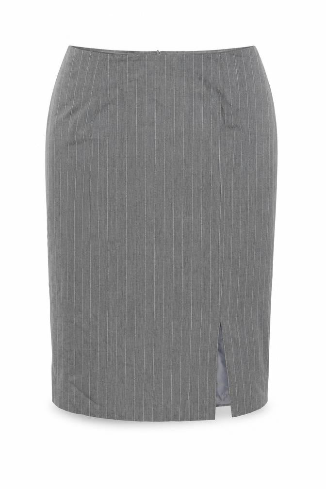 Dorothy Perkins Womens Grey Striped Polyester Straight & Pencil Skirt Size 14 Zip