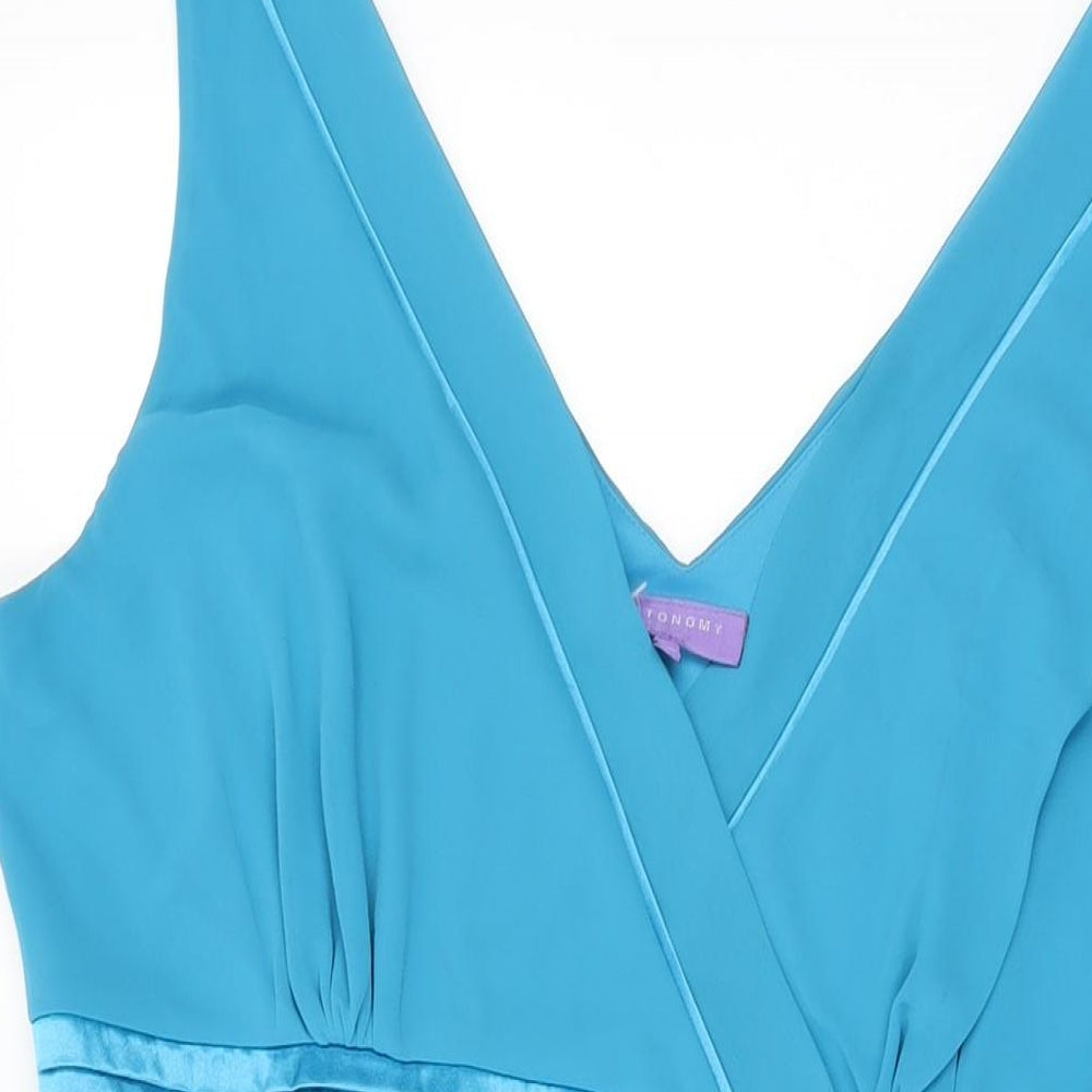 Autonomy Womens Blue Polyester A-Line Size 18 V-Neck Zip