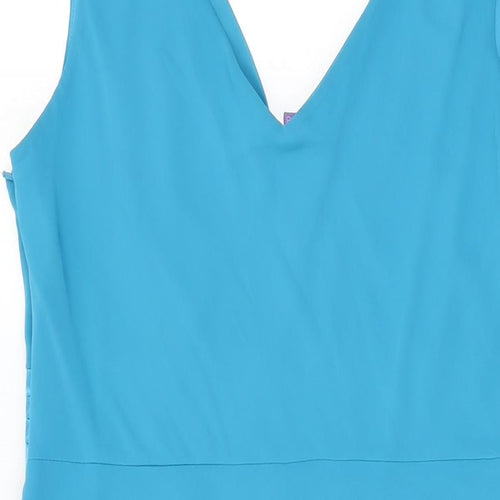 Autonomy Womens Blue Polyester A-Line Size 18 V-Neck Zip