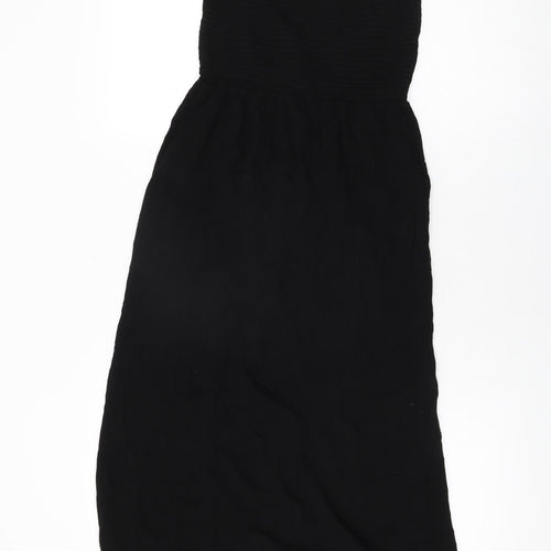 New Look Womens Black Polyester Maxi Size L Square Neck Pullover