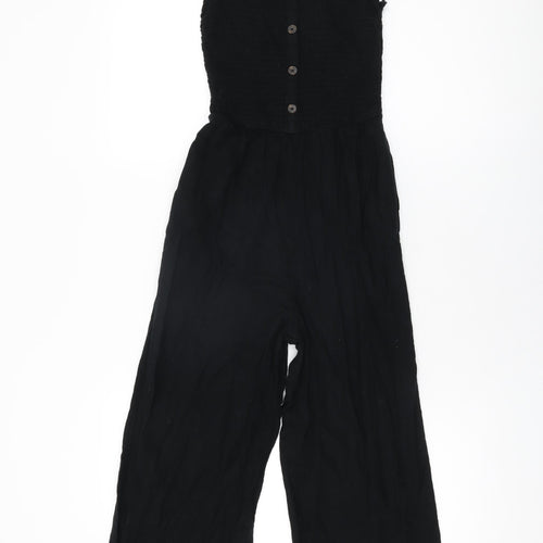 Hollister Womens Black Polyester Jumpsuit One-Piece Size XS L22 in Button