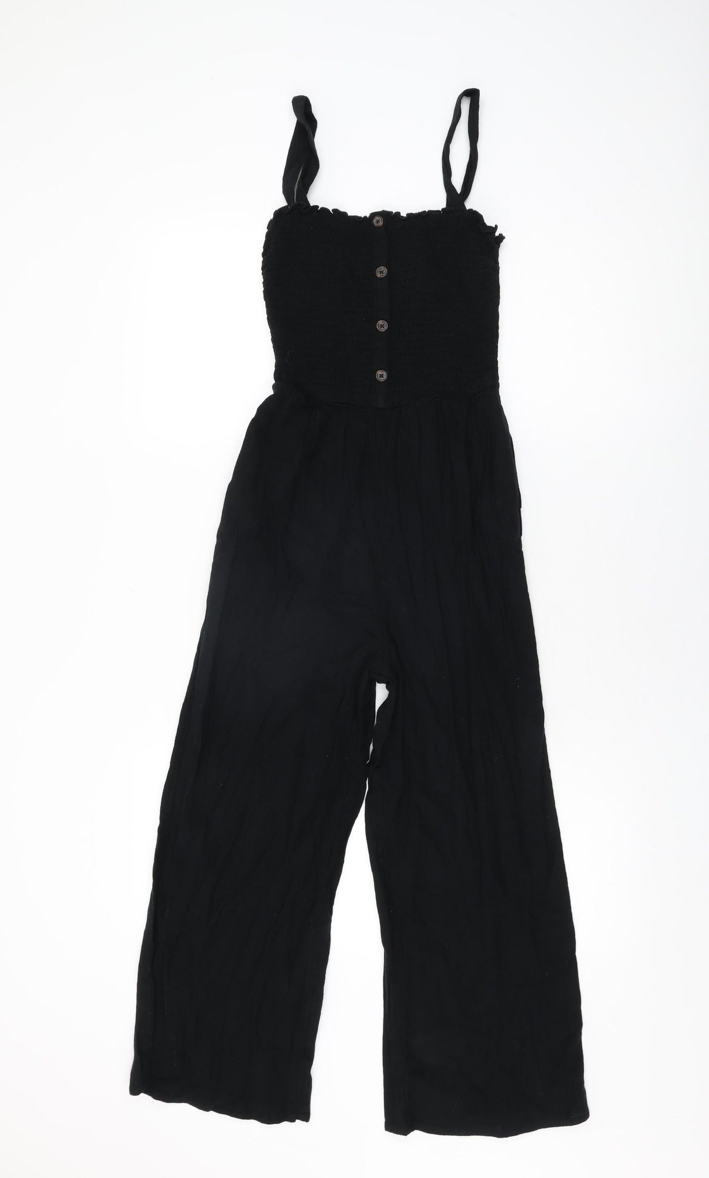 Hollister Womens Black Polyester Jumpsuit One-Piece Size XS L22 in Button